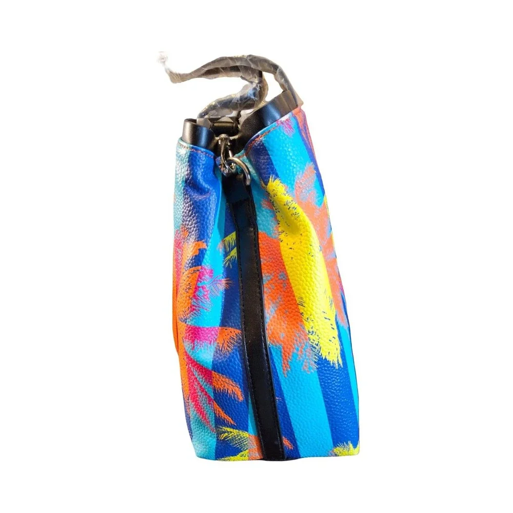 Tahari Bette Satchel Palm Print Vegan Leather Crossbody Bag Multicolor NWT